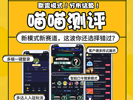 【喵喵测评】-达人入驻联盟分红版-正版系统出售 测评小程序-测智商-心理测评