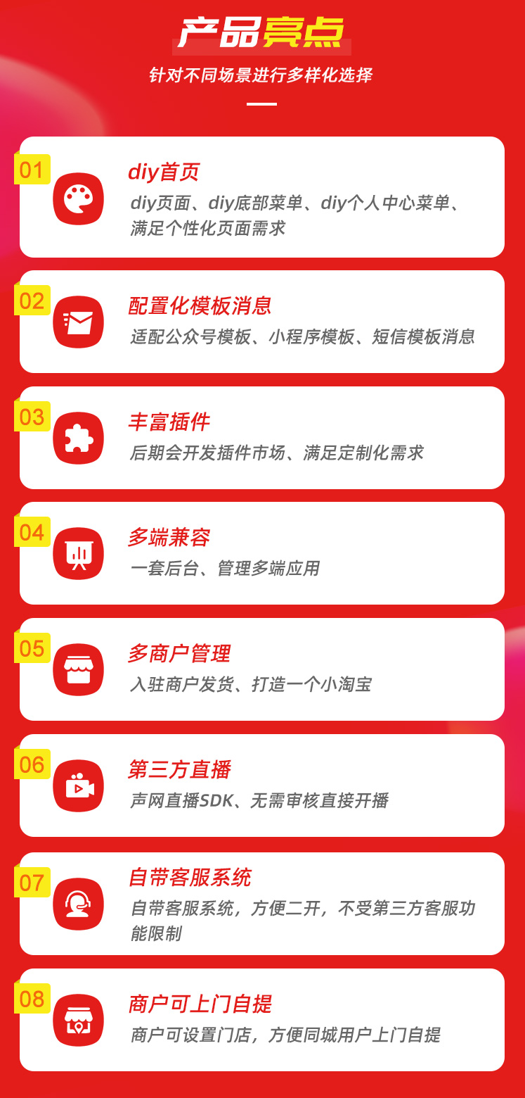 三勾商城微信小程序公众号源码分销多商户app直播商城源码二开php插图3