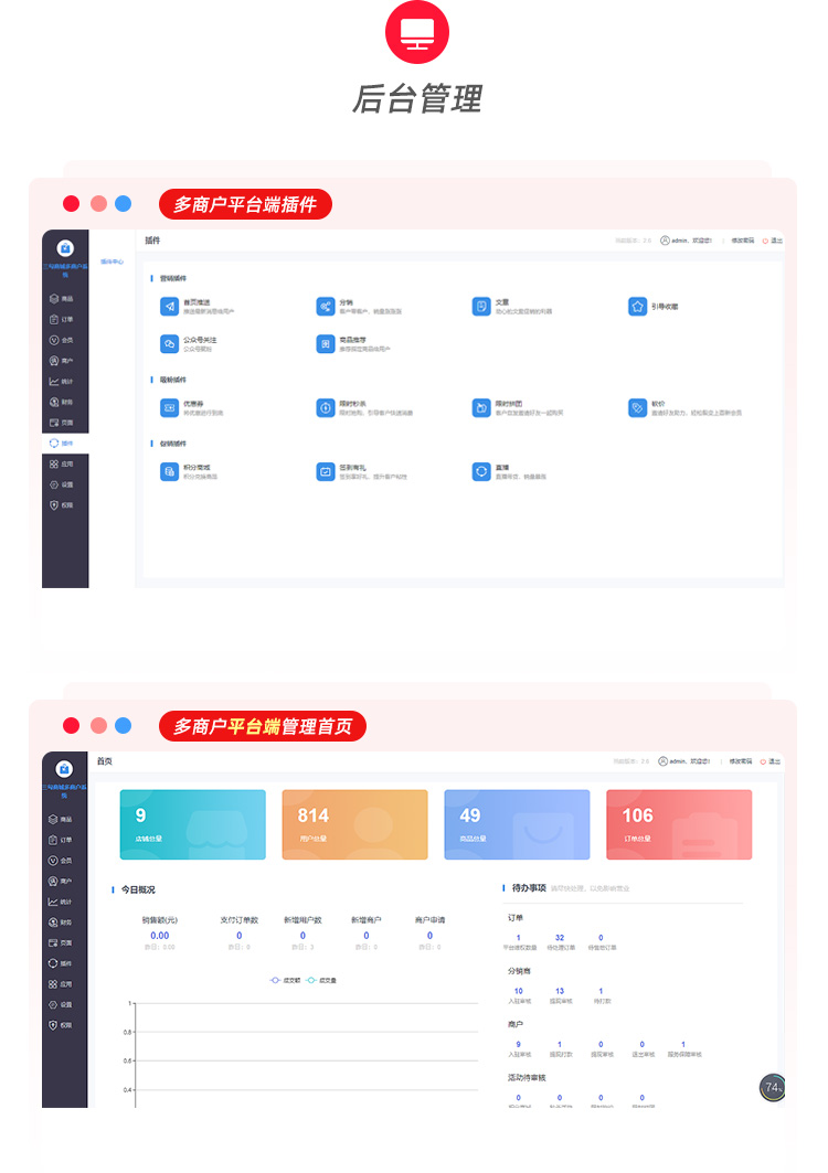 三勾商城微信小程序公众号源码分销多商户app直播商城源码二开php插图8
