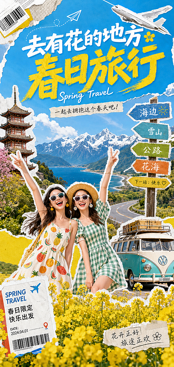 春季旅行宣传海报