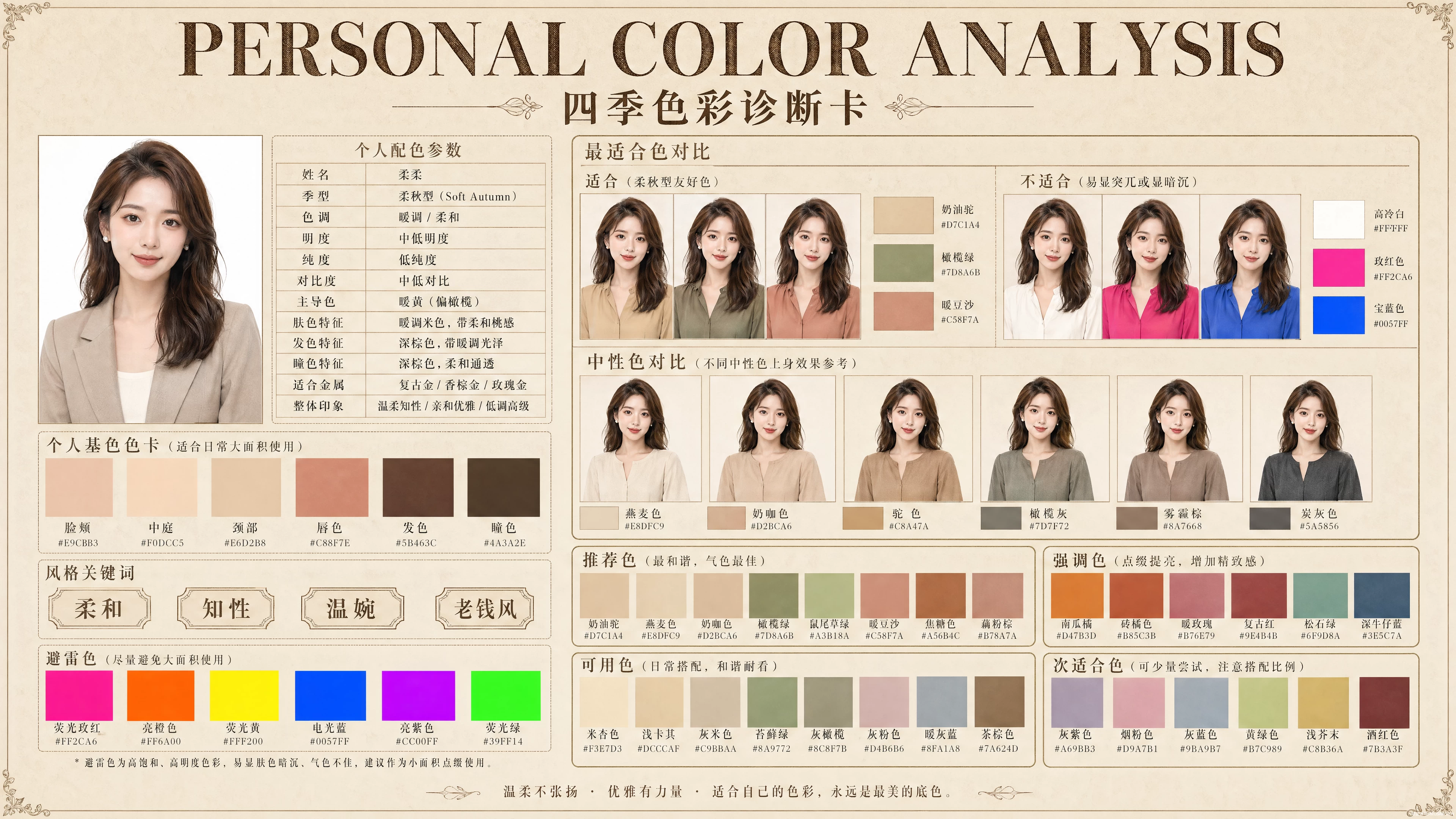 复古暖调简约平面海报插图1