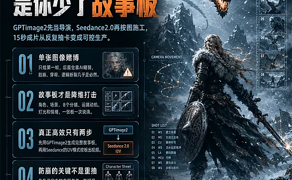 一张图直出15秒电影！超实用的GPT Image 2 作弊级工作流玩法
